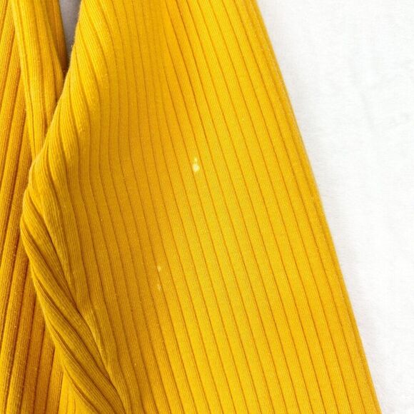 Vintage Abercrombie & Fitch Y2K Muscle Ribbed Sweater Size Large Yellow V-Neck - Picture 6 of 9